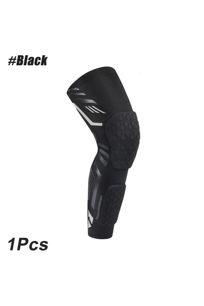 Choice L Black-1PCS 1Piece Padded Knee Compression Sleeves Long Leg Sleeve Ca...