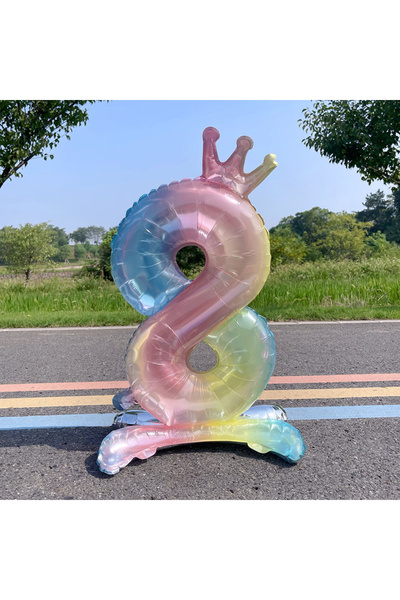Choice9 32inch 8 32 inch Rainbow Gradient Digital Standing Balloon Aluminum F...