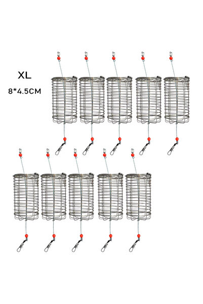 Choice SIZE-XL 10PC Fishing Feeder Stainless Steel Bait Thrower Basket Feeder...