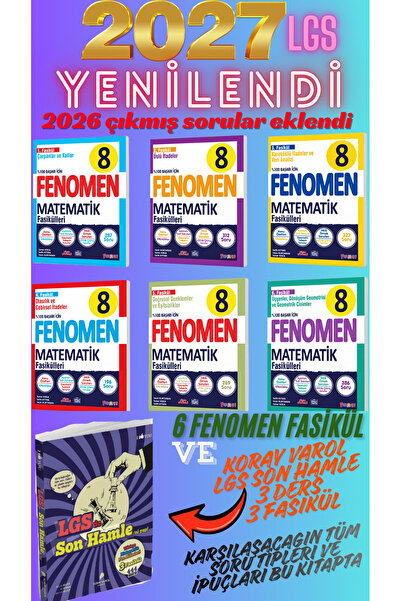 Fenomen Yayıncılık 2026 2027 LGS 8. sınıf Fenomen Matematik Fasikülleri FASİK...