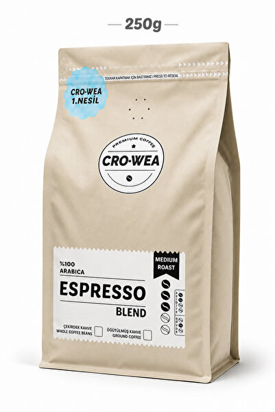 Crowea Coffee Espresso Blend Medium Roast Çekirdek Kahve 250 gr