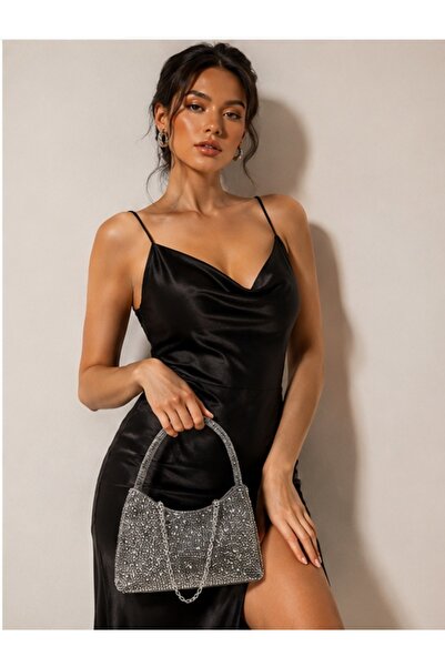 womenacs Platinum Color Water Drop Stone Evening Dress Clutch Portfolio Weddi...