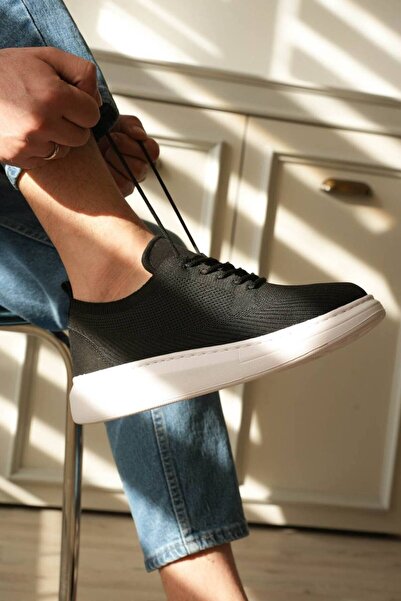 KUBACK Legend is back Kb-m101 kuback black knitted lace-up men's casual shoes