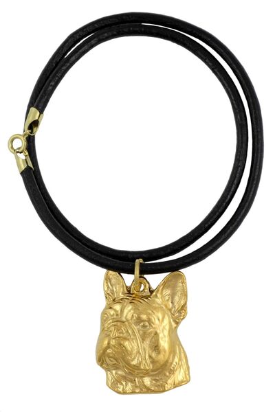 Art - Dog Bulldog Francez - colier cu un câine într-o cutie cadou, pandantiv ...