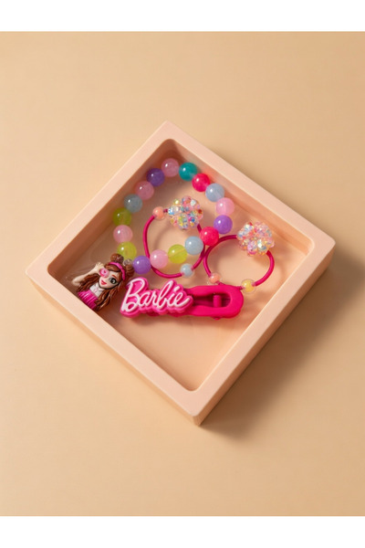 Katia&Bony Σετ αγκράφες με φιγούρα γοργόνας σε πλαστικό κουτί, σκούρο ροζ