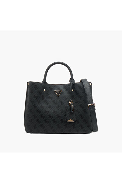 Guess حقيبة حمل ميريديان II بطباعة مونوغرام للصديقات مع مقبضين