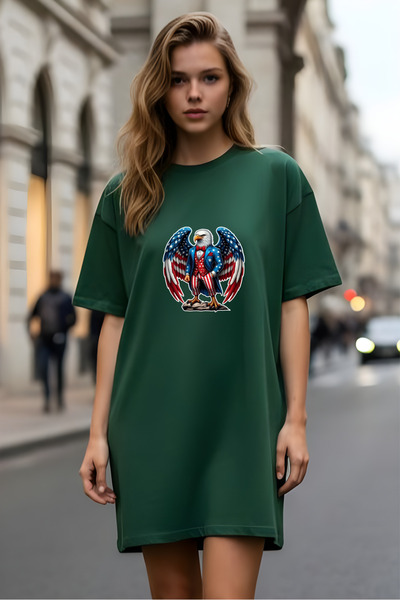 HOFFNUNG Γυναικείο κοντομάνικο μπλουζάκι με λαιμόκοψη Φόρεμα νυχτικό