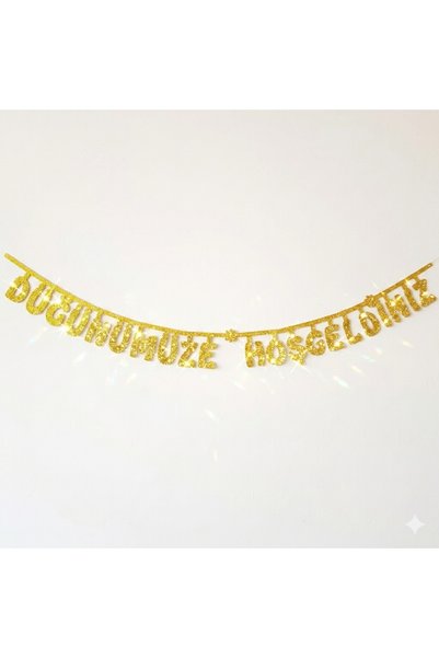 Deniz Party Store Welcome to Our Gold Wedding Silvery Eva Writing