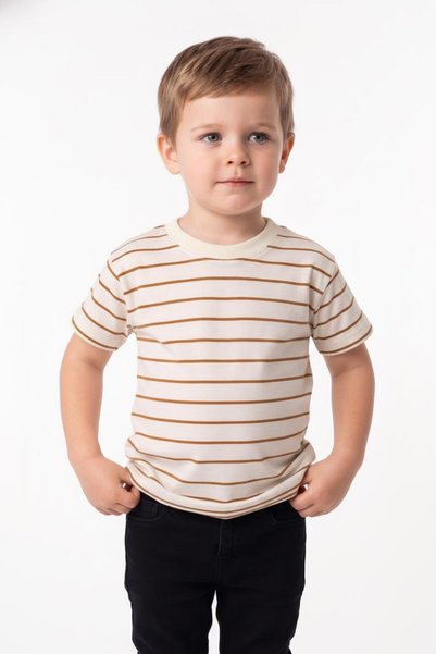 MiaBaby Pachet de 2 tricouri cu dungi în relief din Lycra
