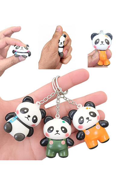 LRS STORE 3'lü Panda Squishy Seti 🐼 | Stres Atan Yumuşacık Sukuşi Figür Anah...