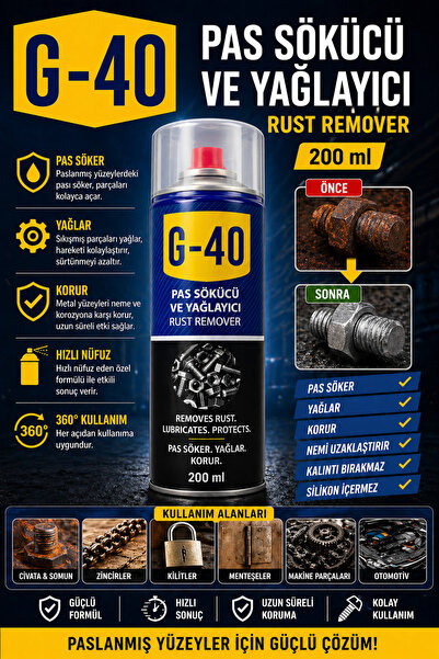 G4 G-40 Pas Sökücü ve Yağlayıcı sprey 200ml