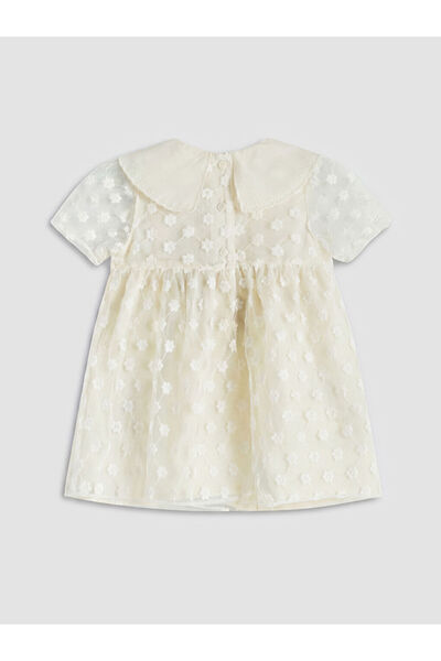 LC Waikiki Bebe Yaka Çiçekli Kız Bebek Elbise