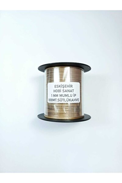 Eskişehir hobi sanat Κορδόνι 1 χιλιοστού, 100 μέτρων, σε χρώμα καφέ με γαλακτ...