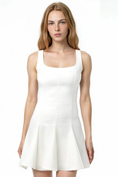 Hiccup Ελαστικό μίνι φόρεμα Μπενγκαλίν με τετράγωνο γιακά