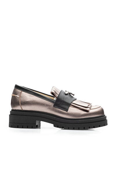 UrbanShoes Pantofi casual damă din piele naturală, Leofex - 405 Bronz Negru Box