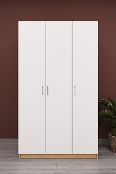 asratrend Lüks 3 Kapaklı Gardırop %100 MDF Askılı Çok Amaçlı Düzenleyici Elbi...