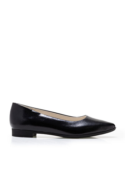 UrbanShoes Balerini damă din piele naturală, Leofex - 388 Negru Naplac
