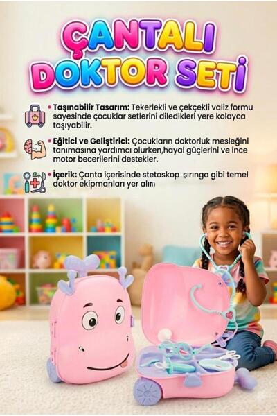 Tıfıl Toys Valizli Doktor Seti! 7 Parça Doktor Aletli Hayvan Figürlü Taşınabi...