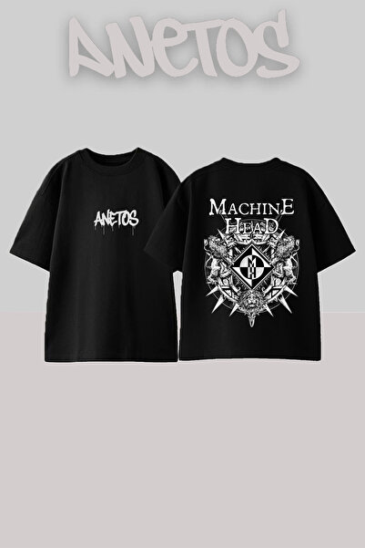 Anetos Μπλουζάκι με σχέδιο Machine Head, με στάμπα στην πλάτη, από βαμβάκι, μ...