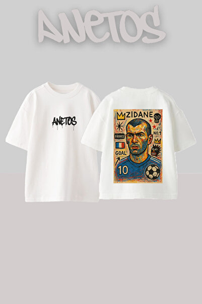 Anetos Μπλουζάκι Zidane Soccer Design με στάμπα στην πλάτη, βαμβακερό λευκό o...