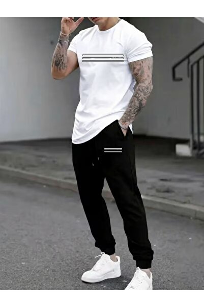 PAVRO Unisex Oversize Σετ Φόρμας με Μικτό Σχέδιο και Στάμπα, Άνετο Σετ Φόρμας...