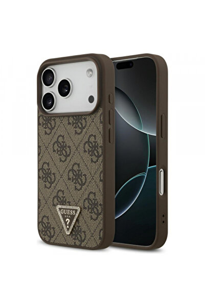 Stef's Cat Husă MagSafe pentru Apple iPhone 17 Pro, Guess, 4G Triangle Strass...