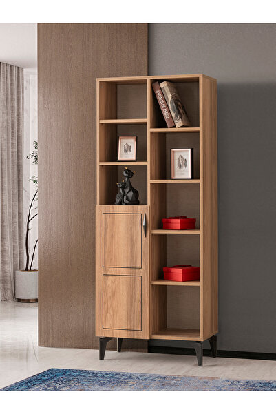 Erz Design Hazar Raflı Kapaklı Kitaplık 70x37x180cm
