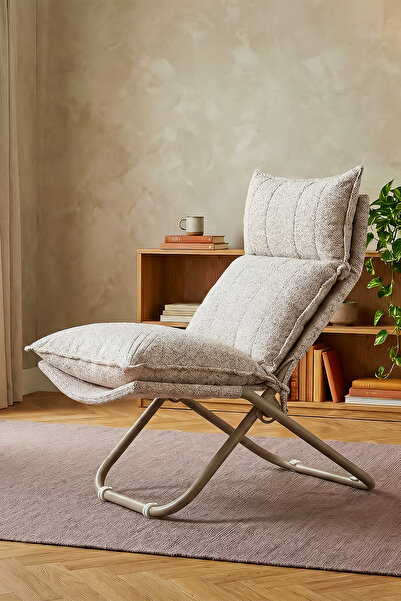 ARGİMO Baron Metal İskeletli Katlanır Dinlenme Koltuğu Modern Lounge Minderli...