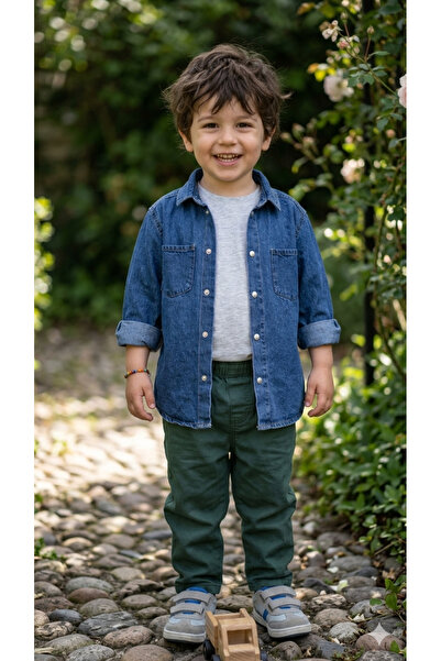 ADA YILDIZ KİDS Μακρυμάνικο πουκάμισο σε μπλε χρώμα για αγοράκι 1/7 ετών