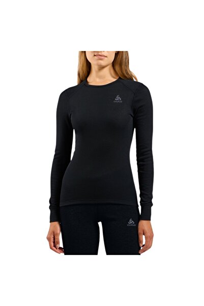 Odlo Ενεργό Θερμικό Μαύρο Μακρυμάνικο Τοπ με Στρογγυλή Λαιμόκοψη