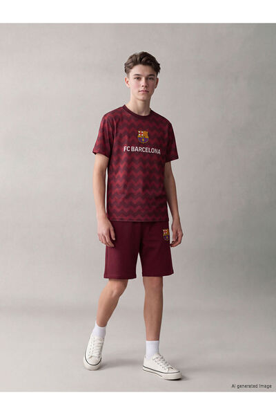 LC Waikiki Set de pantaloni scurți pentru băieți cu imprimeu Barcelona