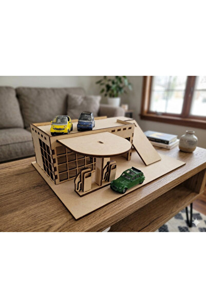 My Kids Room Ahşap Oyuncak Benzinlik Ve Garaj