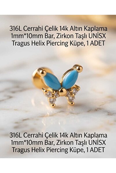 Lunexa 316L Cerrahi Çelik Altın Kaplama Kararmaz Alerji Yapmaz Zirkon Taş Fig...