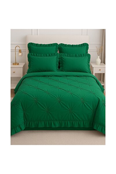 E-ANAMAG Σετ εσωρούχων Finet με βολάν, 4 τεμαχίων, Σκούρο Πράσινο, P-10