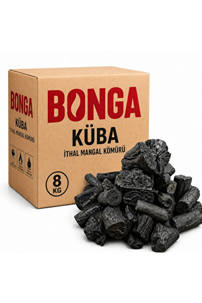 BONGA Küba Marabu Mangal Kömürü 8 Kg - Doğal Uzun Yanma Süresi Yüksek Kaloril...