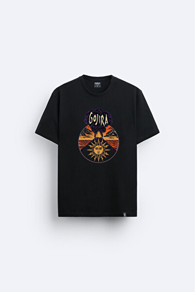 AYDESİGN Gojira Printed Crew Neck Black T-Shirt