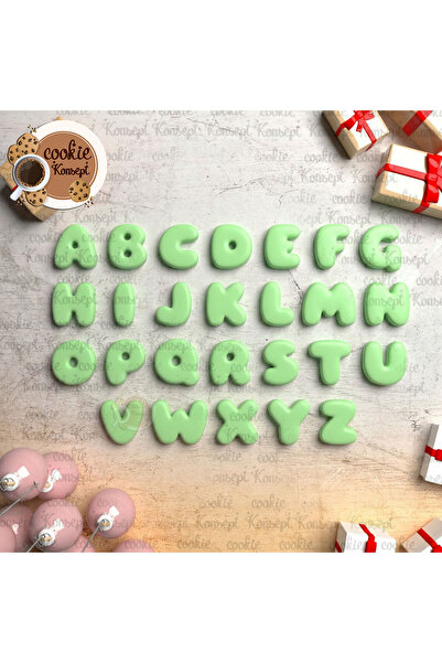 CookieKonsept Polymer Clay Mold Set # 107 - Bubble Letter Set 3cm |   Hobby D...