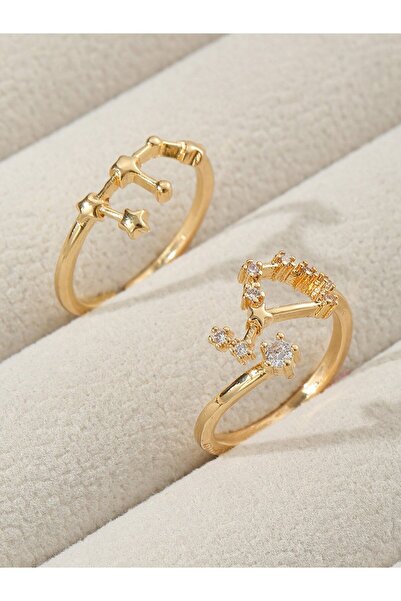 Take Two By Styli Set of 2 - Gold Embellished Rings