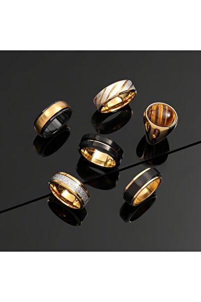 JInsh 6pcs Fashion Simple Stainless Steel Band Rings For Men，Durable And Scra...