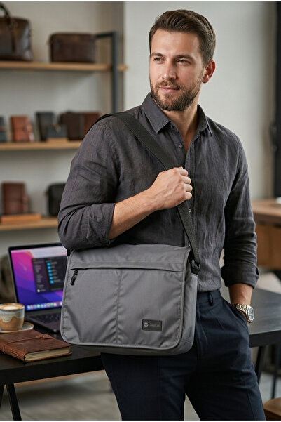 Catwins Gray Unisex Messenger Bag Notebook MacBook Tablet Briefcase School and University Bag 1005
