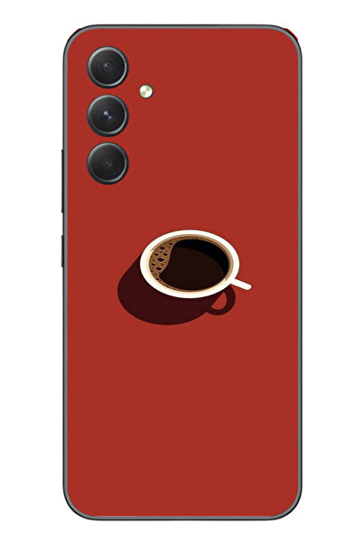 Plain Coffee Cup Printed Silicone Case for Samsung Galaxy A54 Compatible