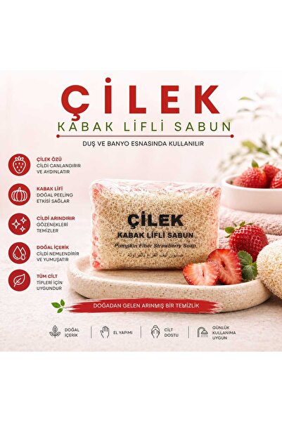 Purlavie Doğal Çilek Kabak Lifli Sabun