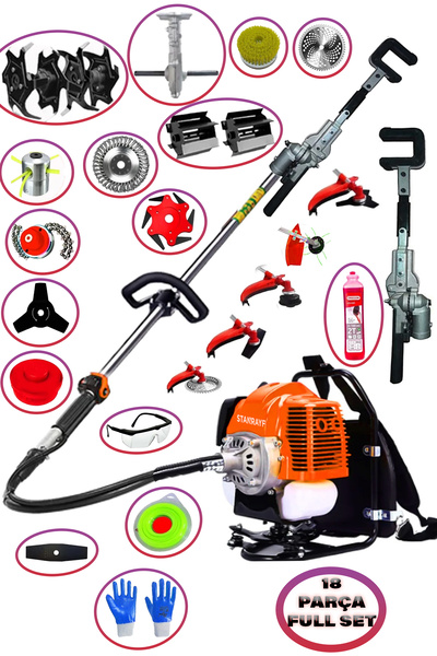 stanrayf Alman 20 HP X-Stil 753 Seri Sırt Tipi Benzinli Tırpan Makinesi 18 Pa...