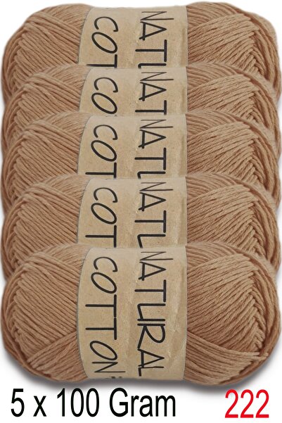 Diva İplik Diva Natural Cotton 222 Mlečna kafa (Pakovanje od 5)