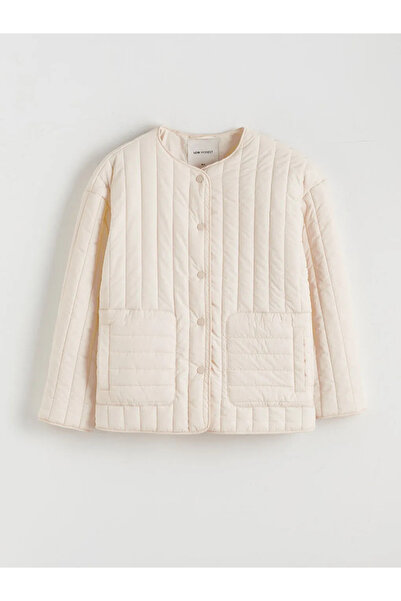 LC Waikiki Κίτρινο γυναικείο μπουφάν Oversize με λαιμόκοψη ποδηλάτου