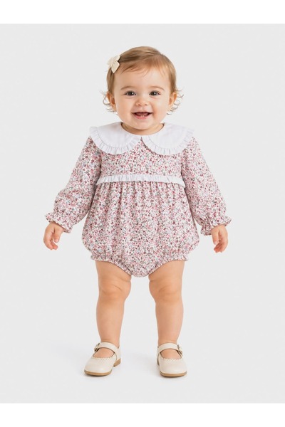 OUTLET ISİZ بدلة أطفال بناتي مزينة بالزهور 100% قطن