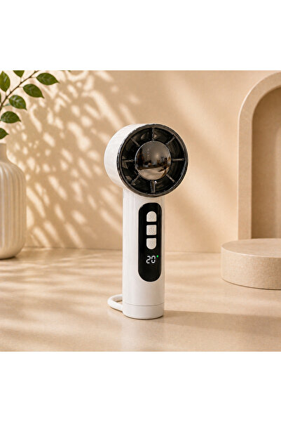 hediyeconcepti Dijital Ekranlı Mini Fan USB Şarjlı Taşınabilir Sessiz Güçlü E...