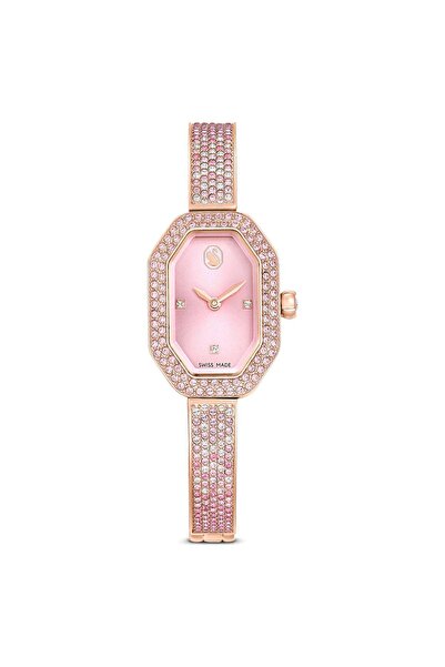 Swarovski Dextera Bangle Bileklik Saat İsviçre Üretimi Metal Bileklik Pembe P...