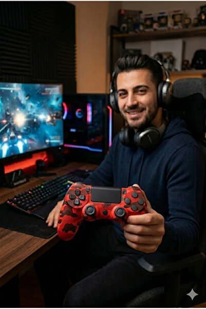 Maybax Kablosuz Oyun Kolu Bluetooth Gamepad PS4 PC Android iOS Uyumlu Titreşimli 6 Eksen Ergonomik Controller