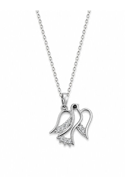 Yuchicly Bird Pattern Necklace Stainless Steel Luminous Stylish